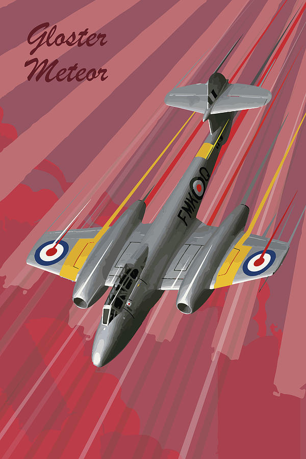 Gloster Meteor Pop Art Digital Art by Airpower Art