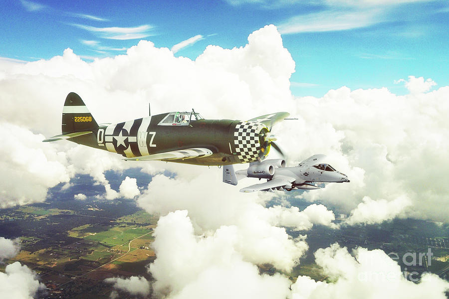 P47 Digital Art - Thunderbolts by Airpower Art