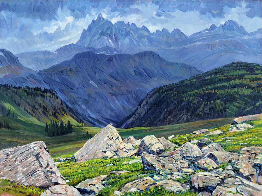 Mountain Painting - Thunderheads at Fox Creek Pass by Steve Spencer