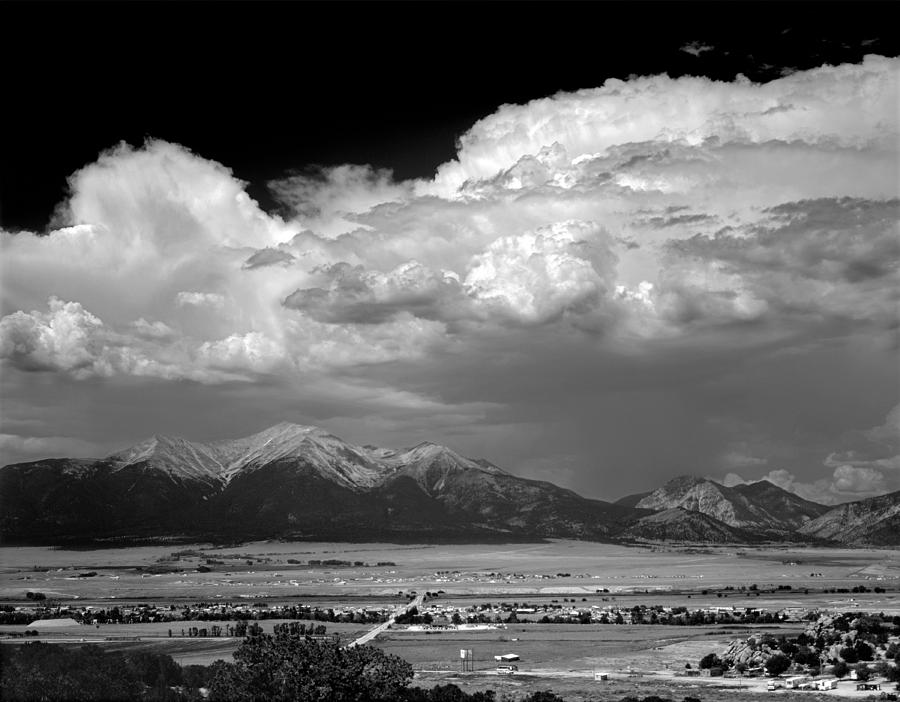 210736-BW-Thunderheads over Mt. Princeton BW  Photograph by Ed  Cooper Photography