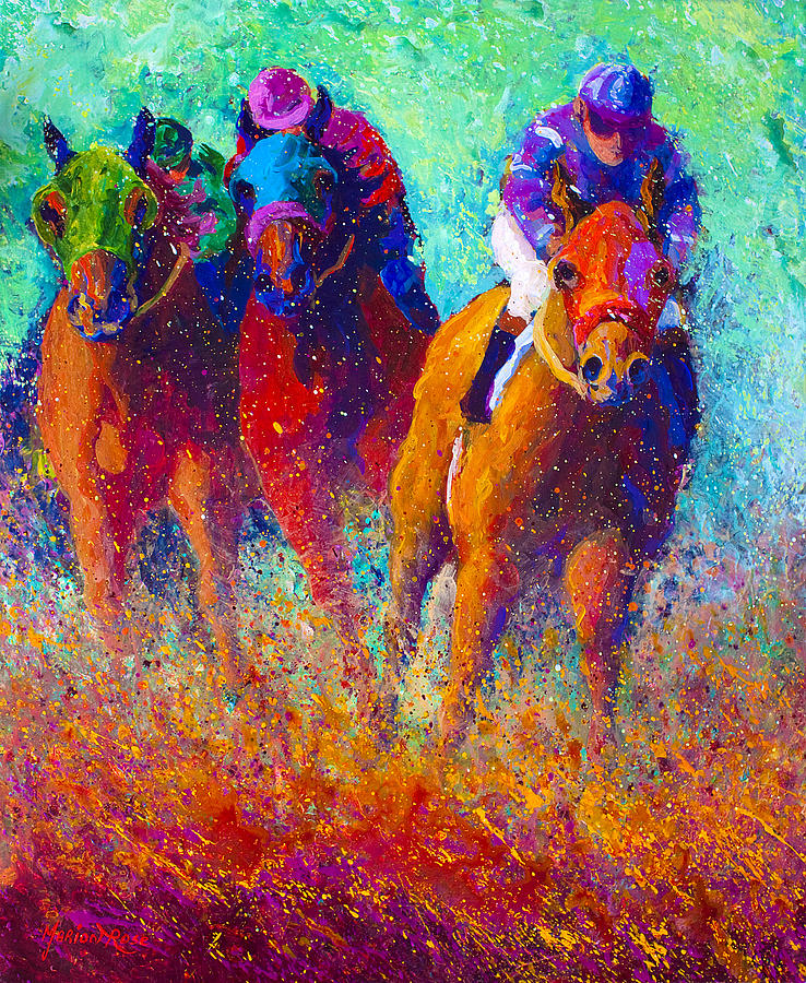 Horse Painting - Thundering Hooves by Marion Rose