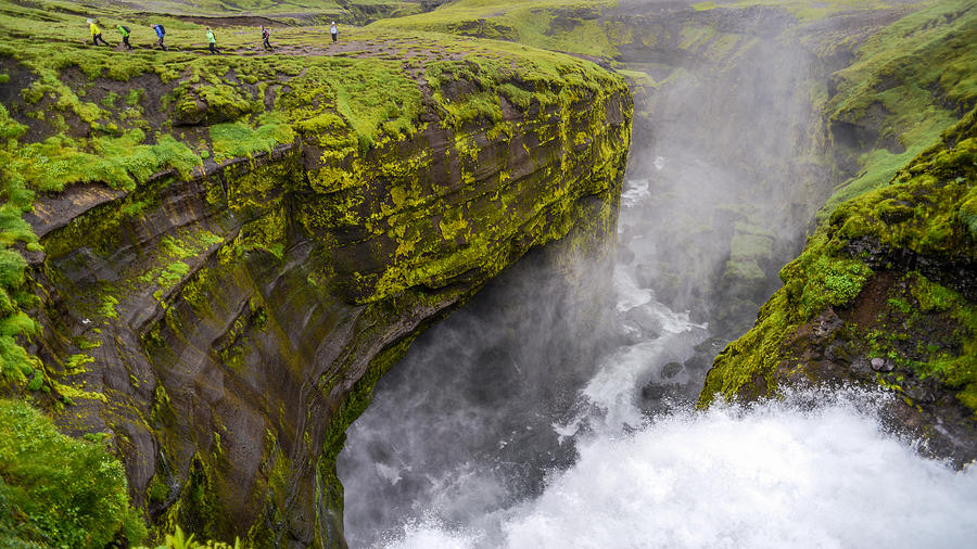 Thundering Icelandic Chasm on the Fimmvorduhals Trail Photograph by Alex Blondeau