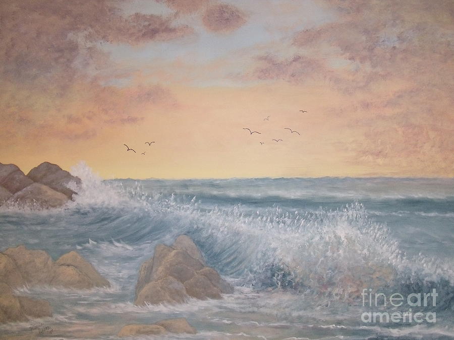 Ocean Painting - Thundering Sea by Patti Lennox