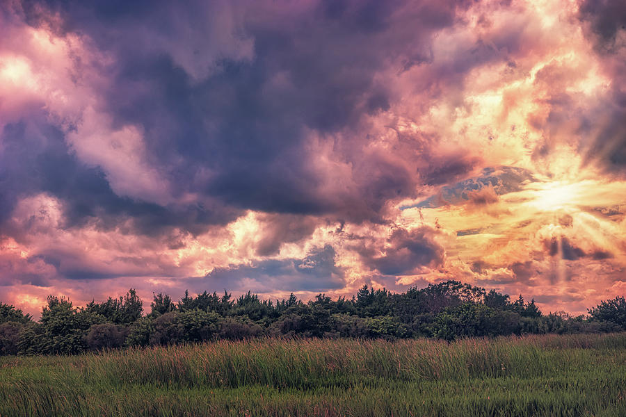 Sunset Photograph - Thunderstorm At Sunset by Louise Hill Sunset Photograph - Thunderstorm At Sunset by Louise Hill