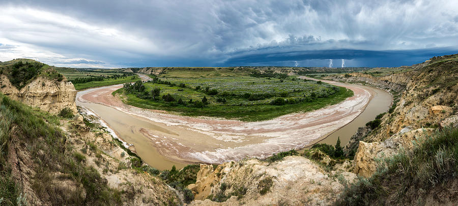 Thunderstorm Over the Little Missouri Photograph by Matt Hammerstein