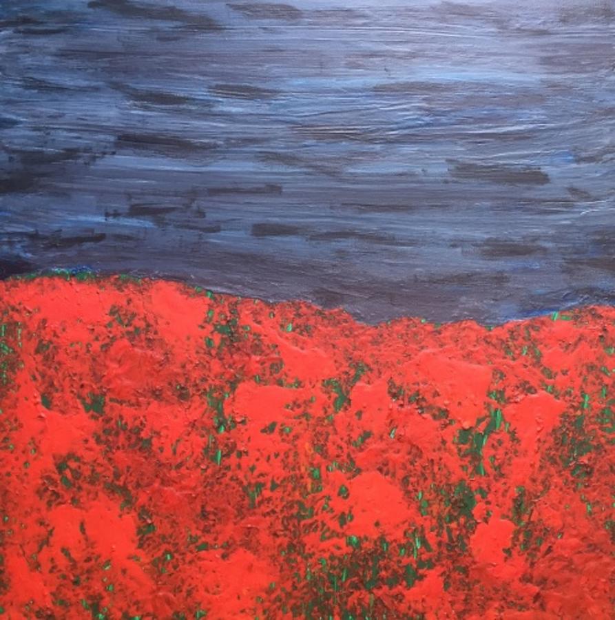 Flower Painting - Thunderstorm over the poppy field by Pictures from GI ART