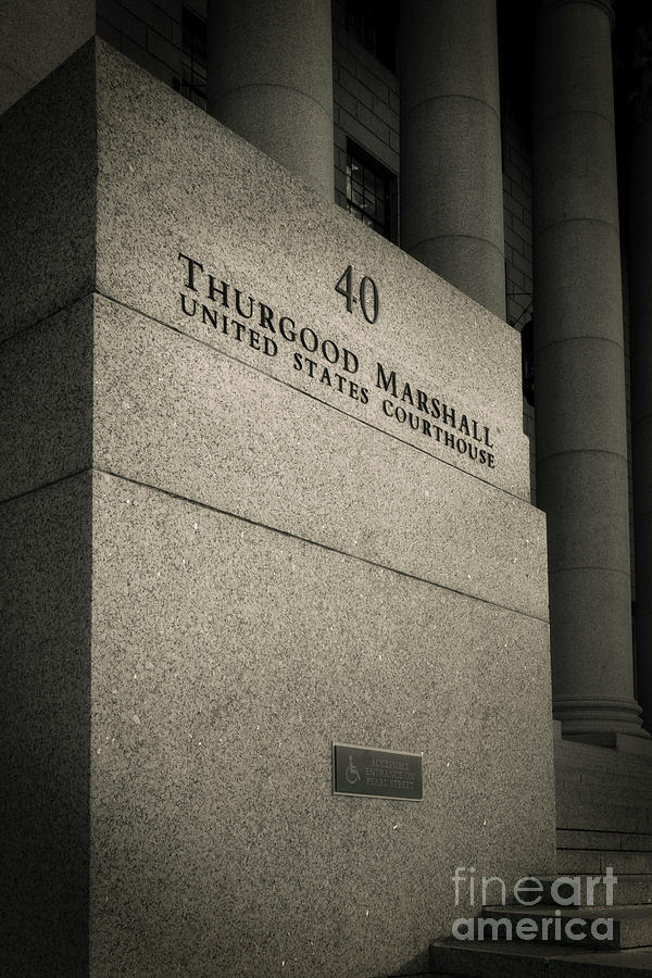 Thurgood Marshall  Courthouse 1  bw Sepia Photograph by Jerry Fornarotto