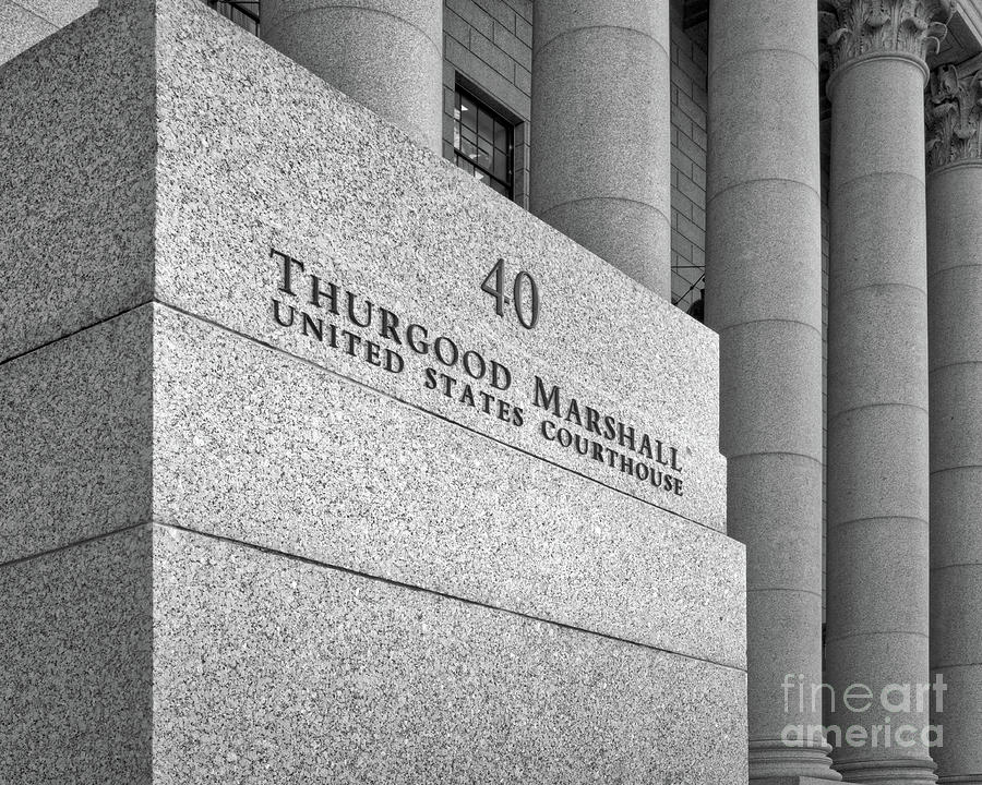 Thurgood Marshall United States Courthouse bw Photograph by Jerry Fornarotto