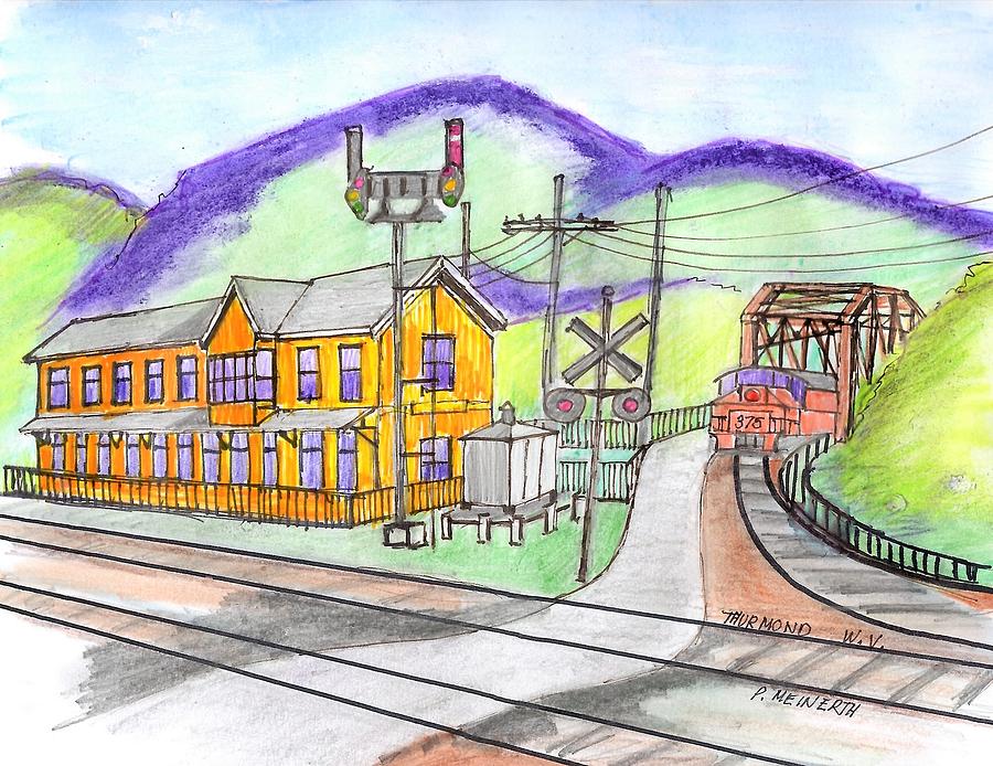 Thurmond West Virginia Drawing by Paul Meinerth