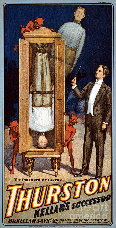 Vintage Painting - Thurston Kellars successor 1908 Vintage Poster by Vintage Treasure