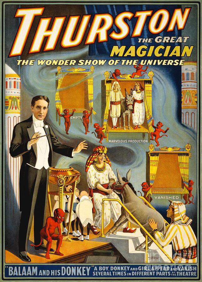 Vintage Painting - Thurston the great magician 1914 Vintage Poster by Vintage Treasure