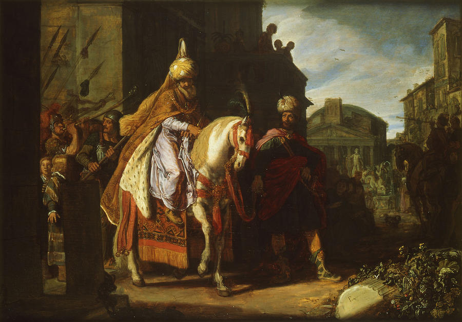 Pieter Lastman Painting - thwarted a conspiracy against King Ahasuerus by Pieter Lastman