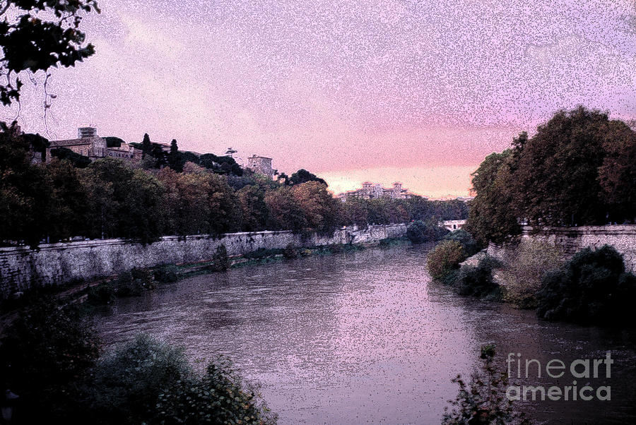 Tiber River Rome at Sunset Tom Wurl Photograph by Tom Wurl