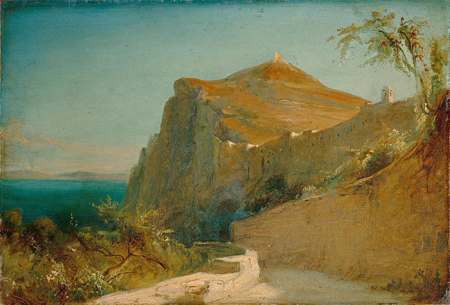 Tiberius rocks at Capri Painting by Carl Blechen
