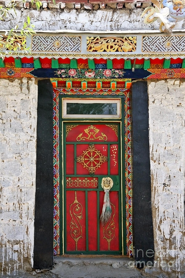 Tibet Red Door Photograph by Kate McKenna
