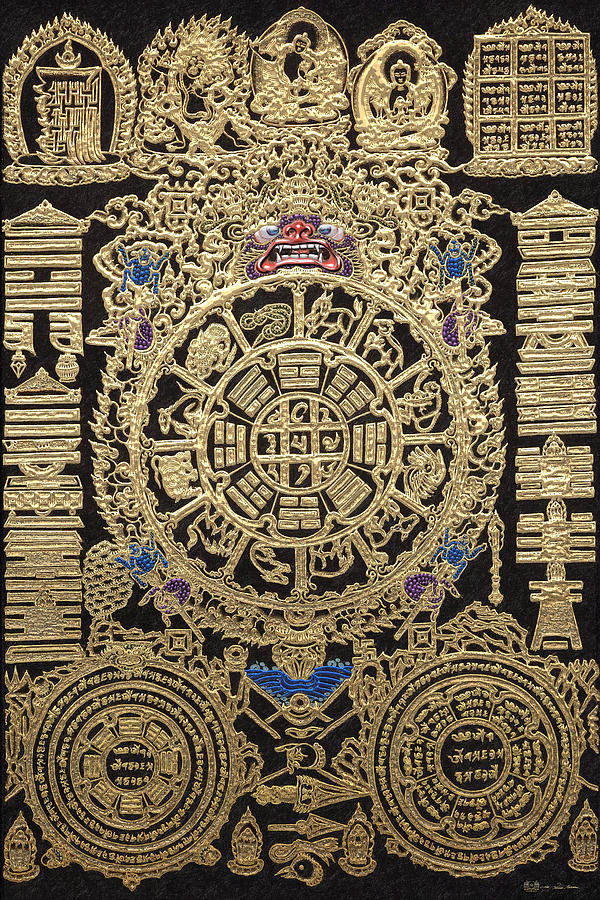Buddha Photograph - Tibetan Astrological Diagram by Serge Averbukh