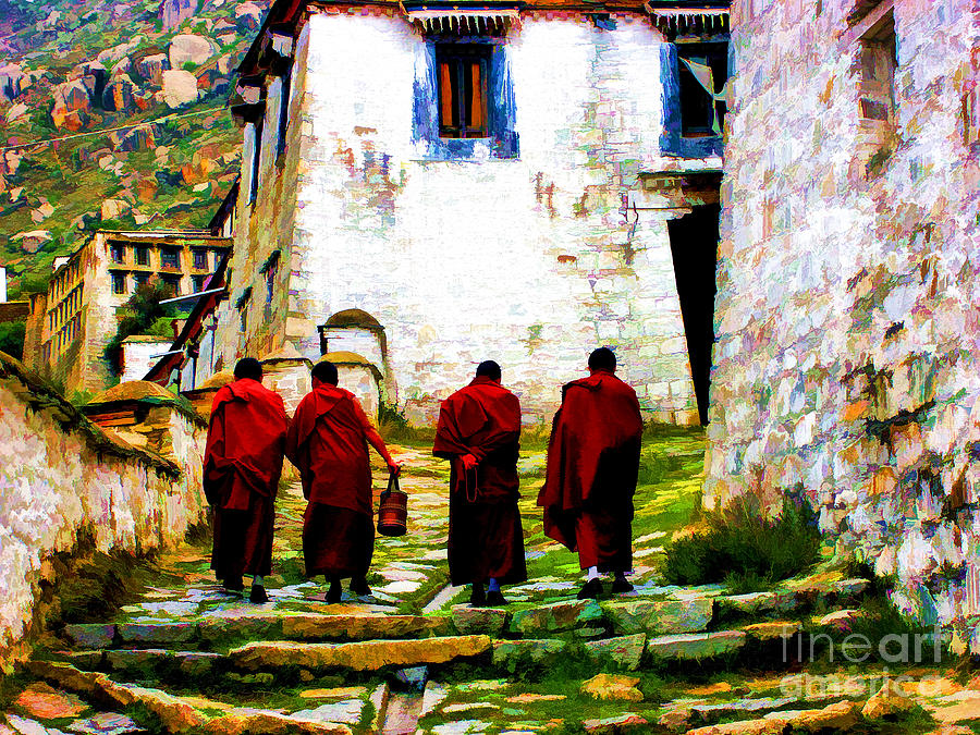 Tibetan Monks Photograph by Rick Bragan