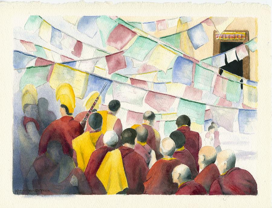 Tibetan New Year Painting by Wicki Van De Veer