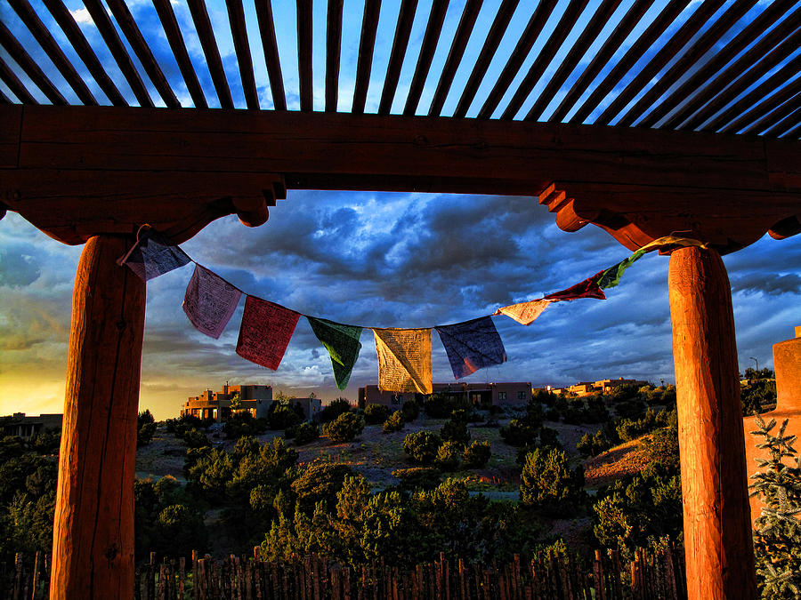 Tibetan Prayer Flags Outside My Office at Sundown Photograph by Paul  Cutright - Fine Art America