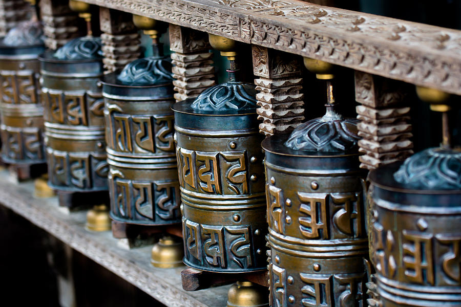 Tibetan Praying Wheels Photograph by Andreas Berthold
