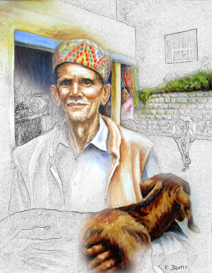 Tibetan Painting - Tibetan Refugee Digital Art by Karla Beatty Tibetan Painting - Tibetan Refugee Digital Art by Karla Beatty