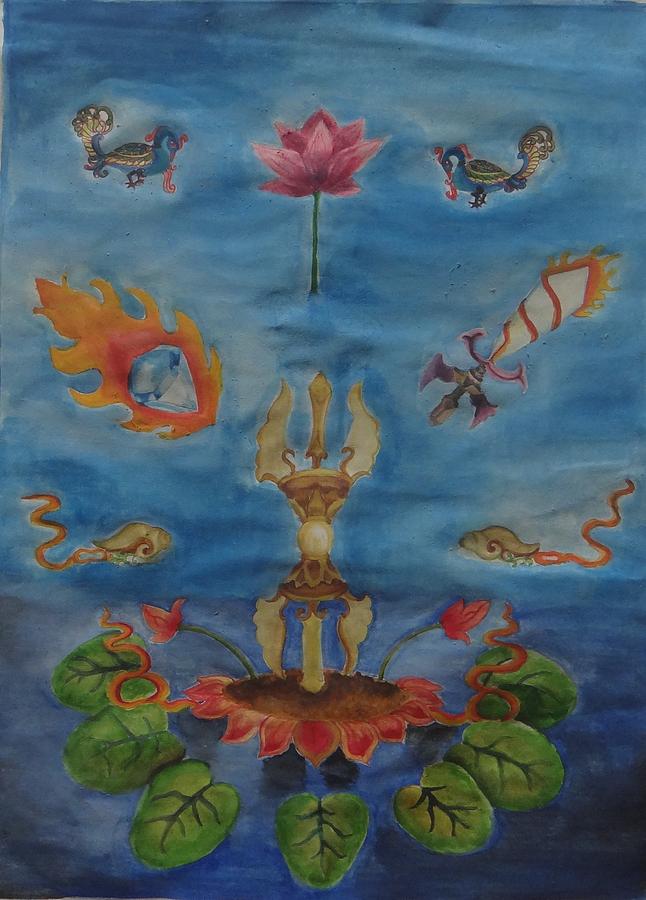 Tibetian Totems Painting by Saloni Verma