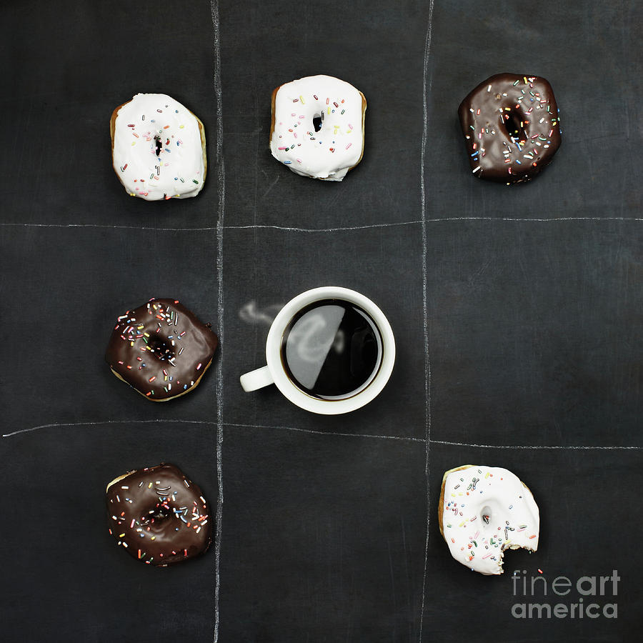 Tic Tac Toe Donuts and Coffee Photograph by Stephanie Frey