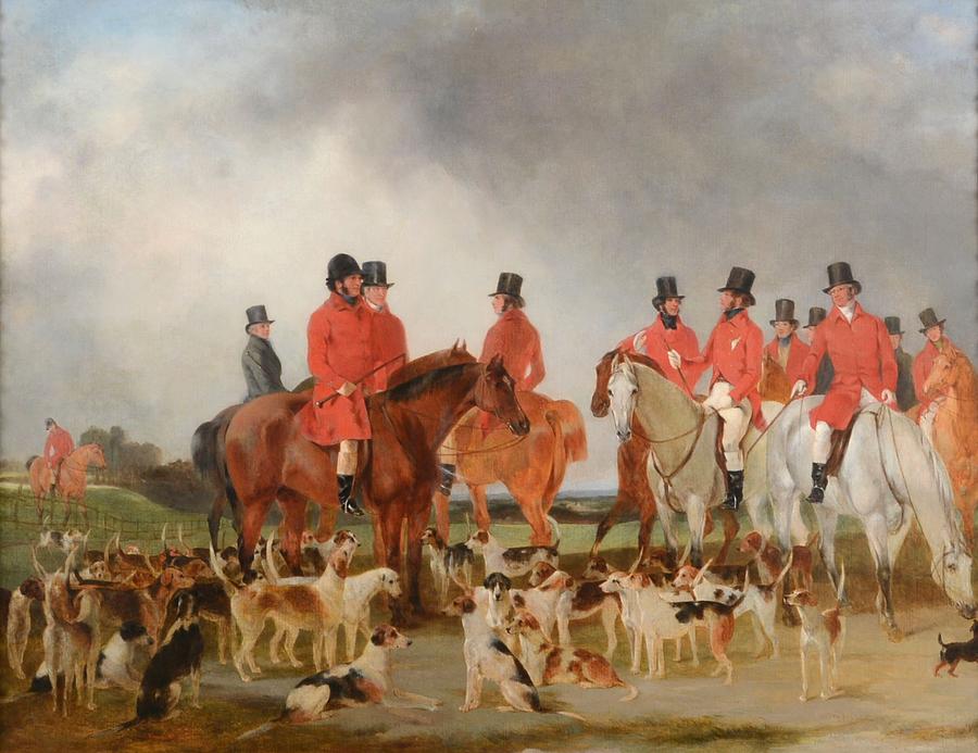 Dog Painting - Tichlen Hounds by Edward Duppa
