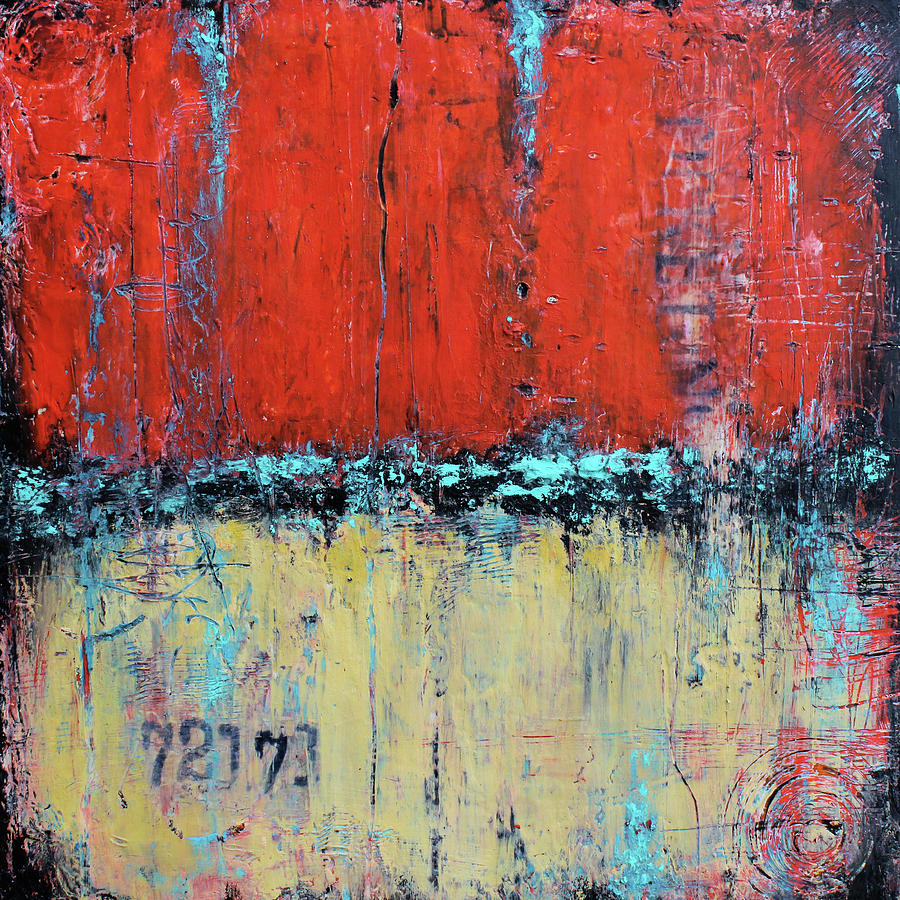 Red Mixed Media - Ticket No. 72173 by Patricia Lintner Red Mixed Media - Ticket No. 72173 by Patricia Lintner