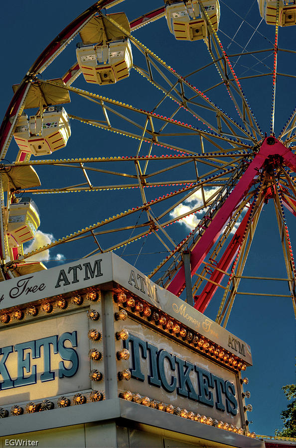 Ferris Wheel Photograph - Ticket Stand at Ferris Wheel by Ercole Gaudioso