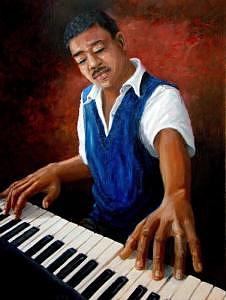 Music Painting - Tickling The Ivories by Romeo Downer Music Painting - Tickling The Ivories by Romeo Downer