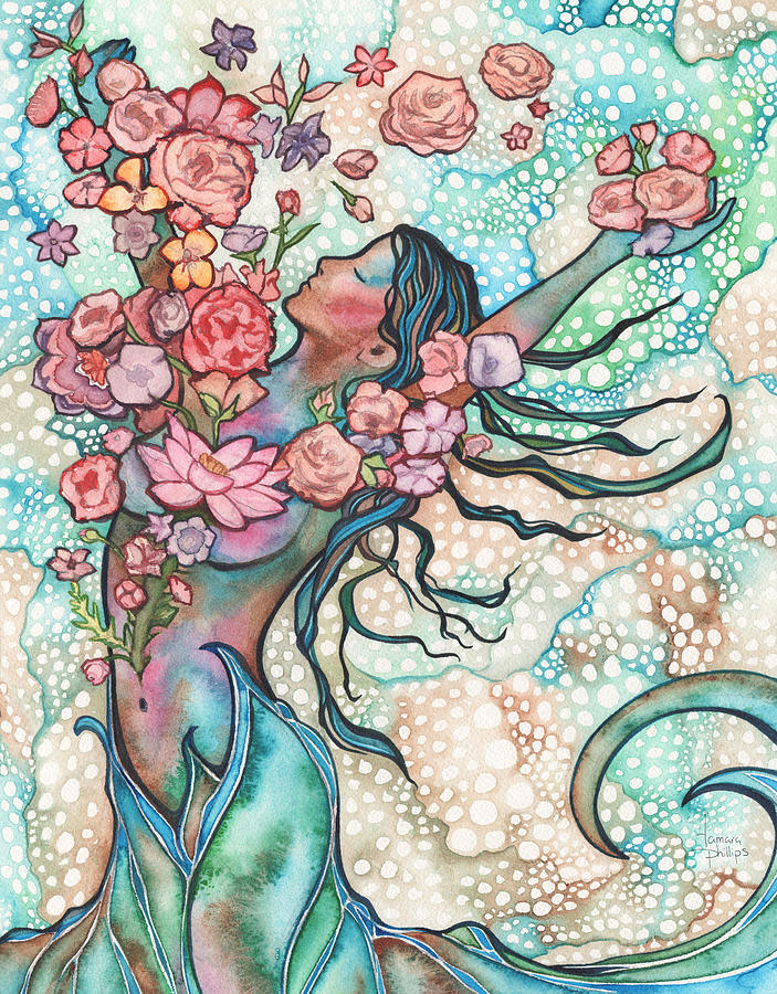 Mermaid Painting - Tidal Bloom by Tamara Phillips
