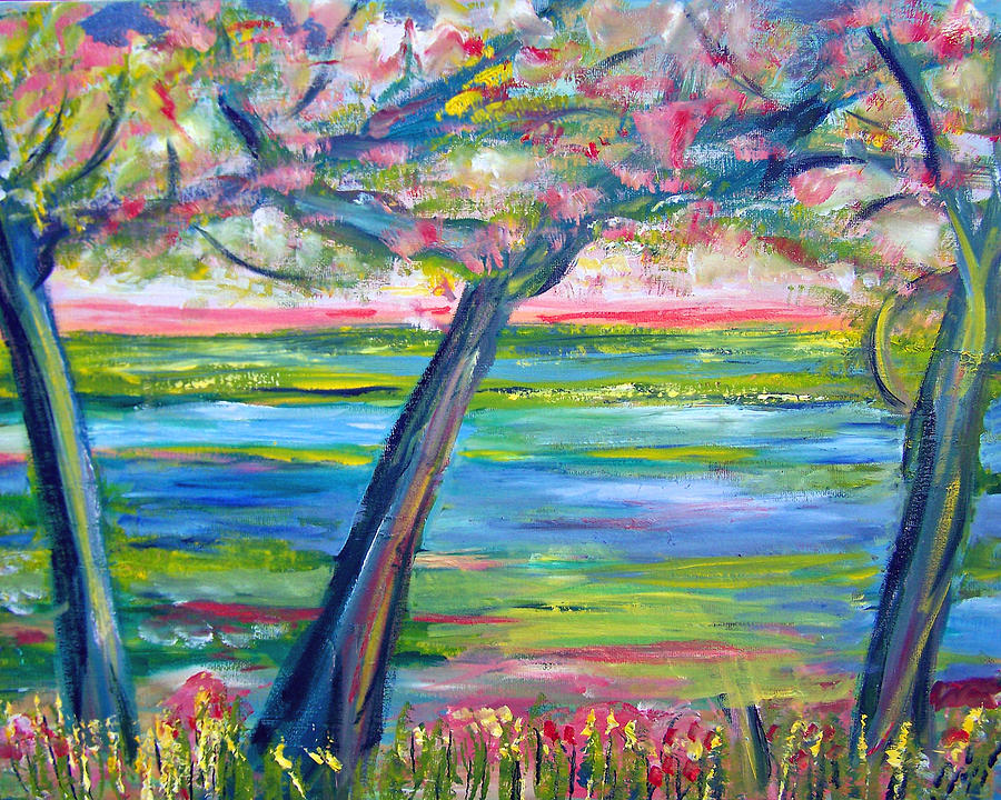 Tree Painting - Tidal Marsh View by Patricia Clark Taylor