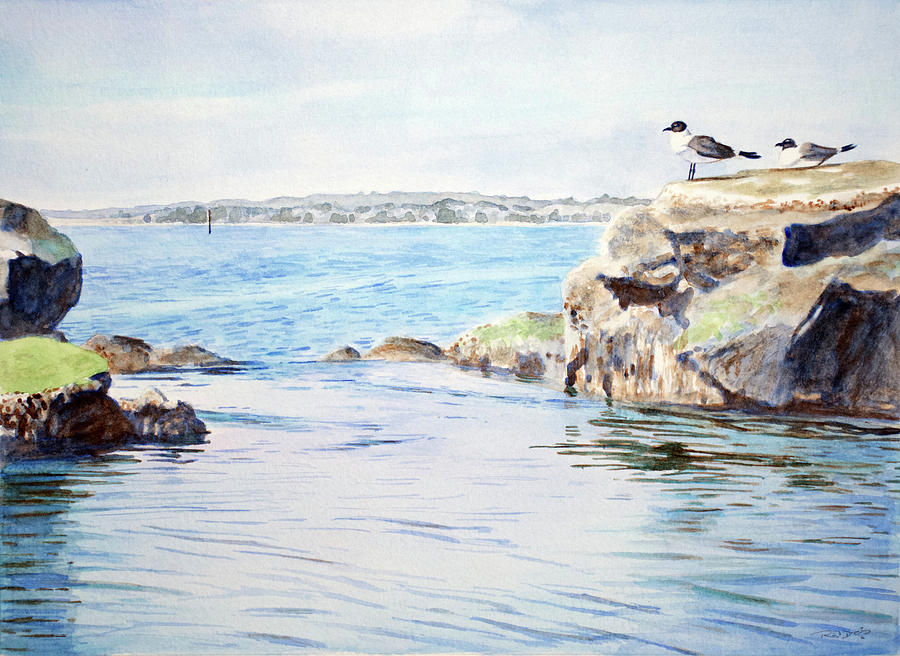 Tidepool With Terns Painting by Christopher Reid