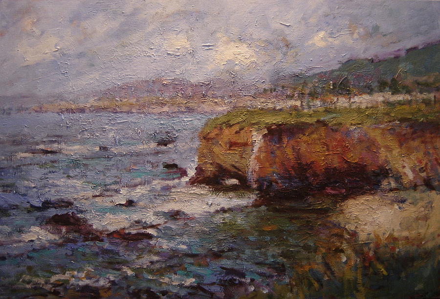 Tidewater on the cliffs II Painting by R W Goetting