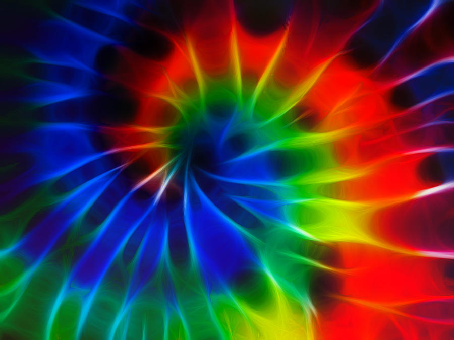 Abstract Digital Art - Tie Dye by Lynne Jenkins