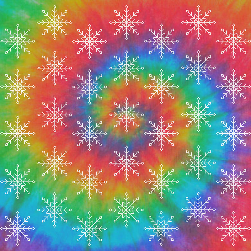 Christmas Digital Art - Tie Dye Snowflakes by Halley Press