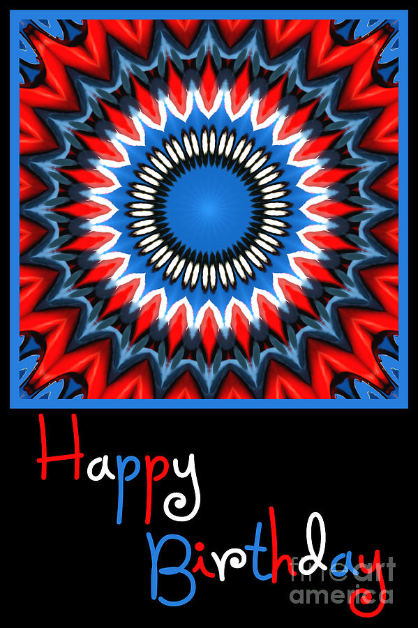 Tie Dyed - Happy Birthday Card Digital Art by Wendy Wilton