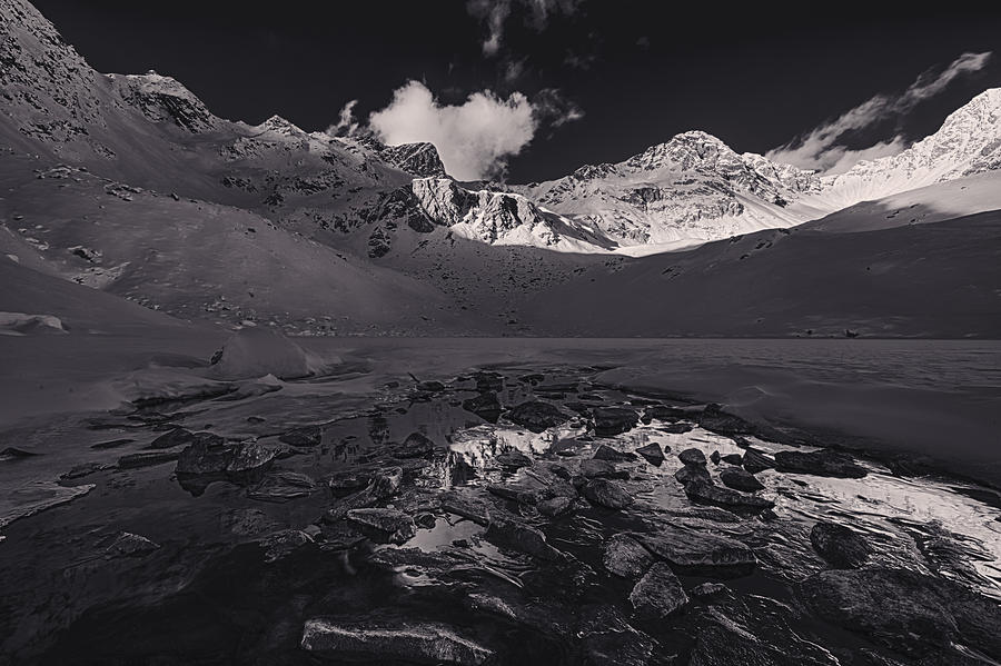 Black And White Photograph - Tiefrasten Lake by Duschan Tomic