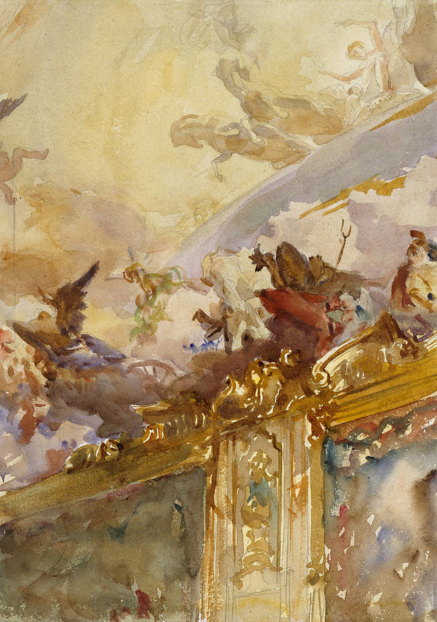 Tiepolo Ceiling, Milan Drawing by John Singer Sargent