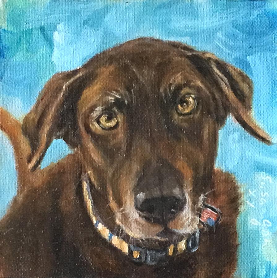 Tifa the rescued dog Painting by Susan Goh