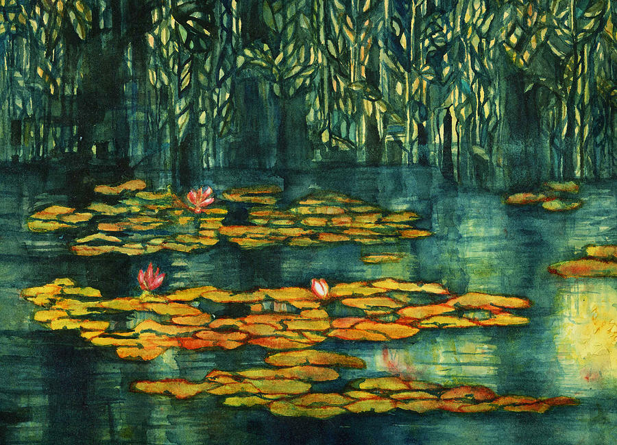 Tiffany Lilies Painting by Elise Ritter