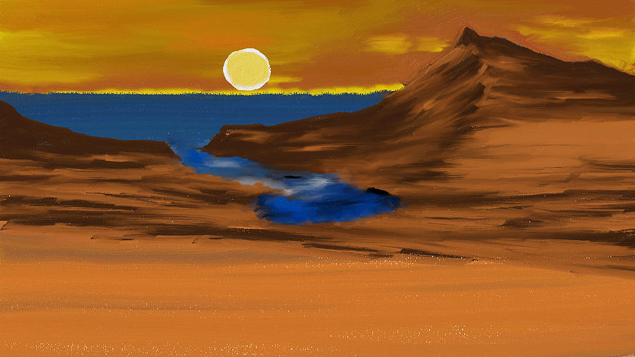 Sunset Painting - Tifnit Sunset by F Daayf
