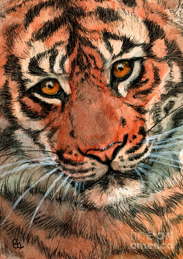 Tiger 884 Painting by Svetlana Ledneva-Schukina