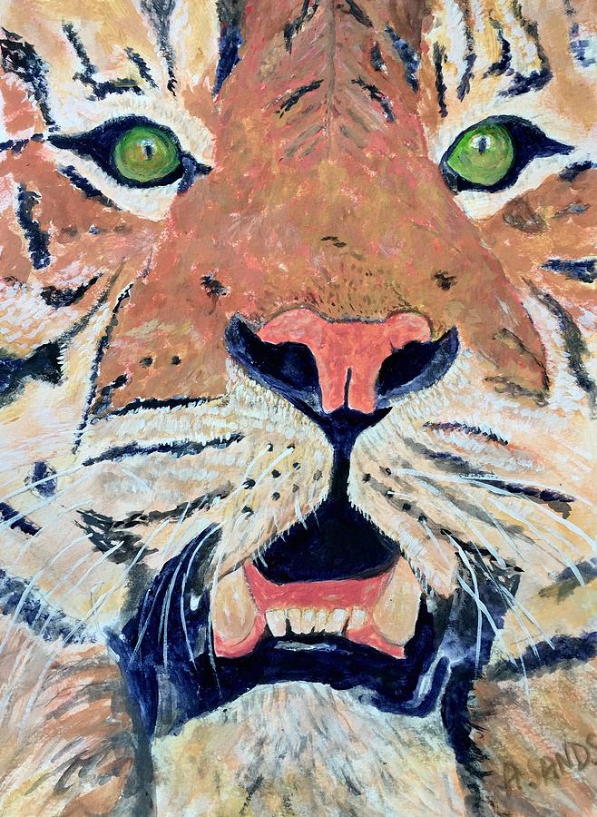 Tiger Alert Painting by Anne Sands