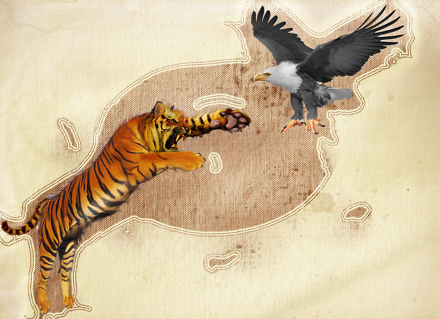 Tiger And Eagle Painting By Levent Sezgin - Fine Art America