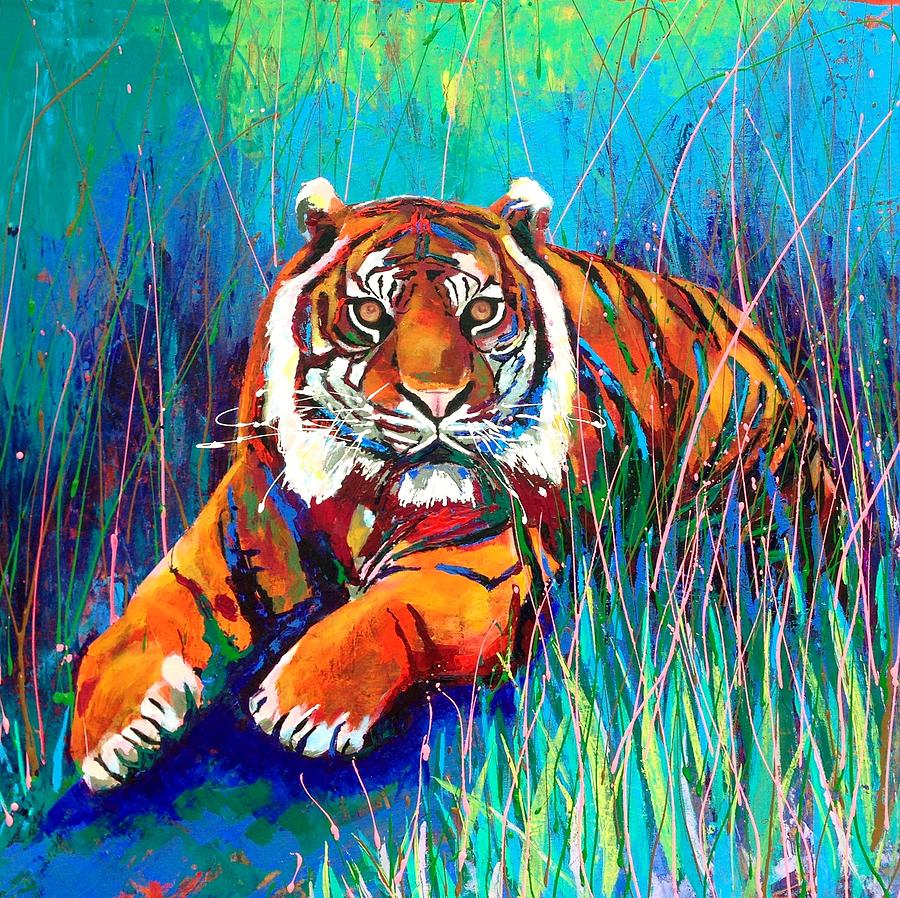 Tiger Painting by Angie Wright