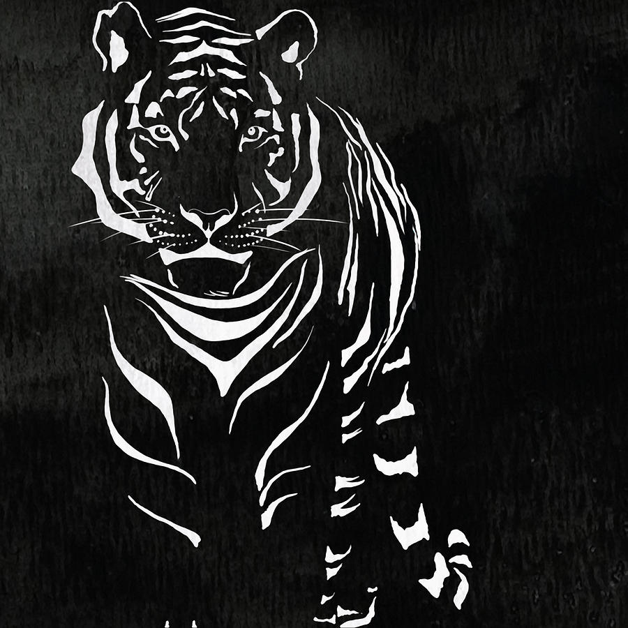 Tiger Animal Decorative Black and White Poster 15 - by Diana Van ...