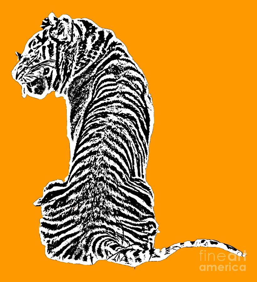 Tiger back art Digital Art by Francesca Mackenney