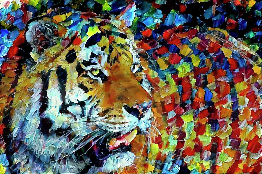 Tiger Big Colors Digital Art by Yury Malkov